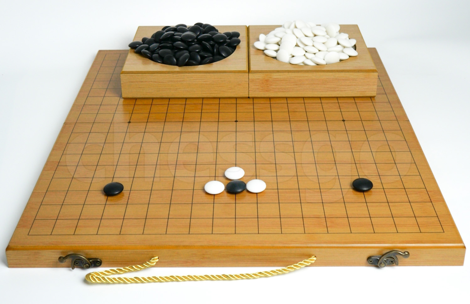 ชุดหมากล้อมไม้ Gift Box Go Set (กระดานไม้ไผ่19เส้นGift Box+ถาดไม้+เม็ดเมลามีน)