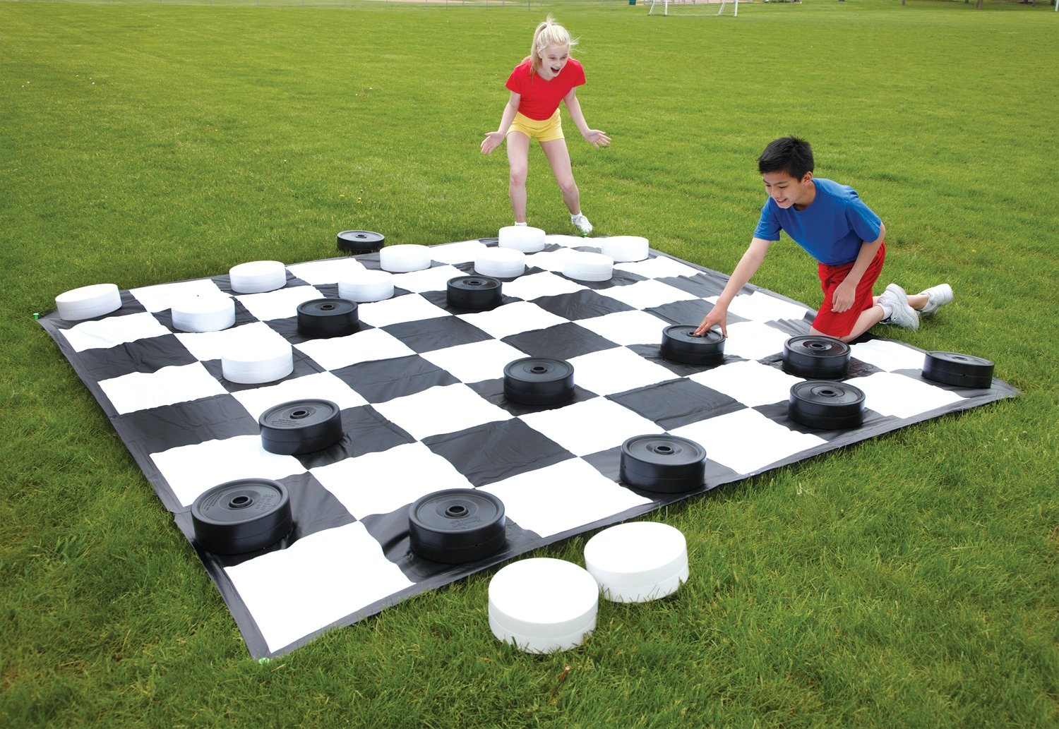 10" Giant Checkers Set with Nylon Board ชุดหมากฮอสยักษ์10นิ้ว+กระดานผ้าไนลอน