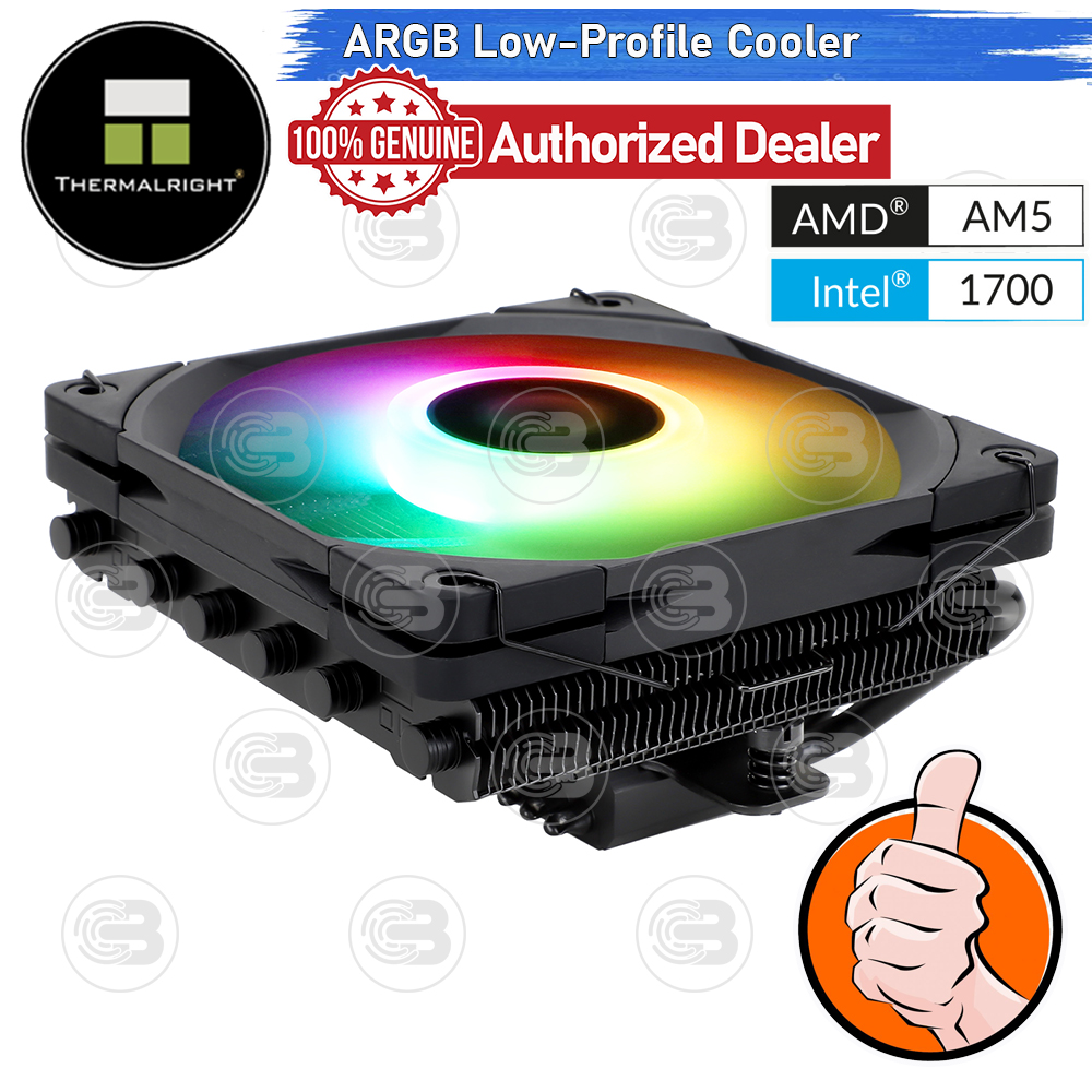 [CoolBlasterThai] Thermalright AXP120-X67 BLACK ARGB Low-Profile CPU Cooler with 6 Heatpipes (AM5/LGA1851 Ready) ประกัน 6 ปี