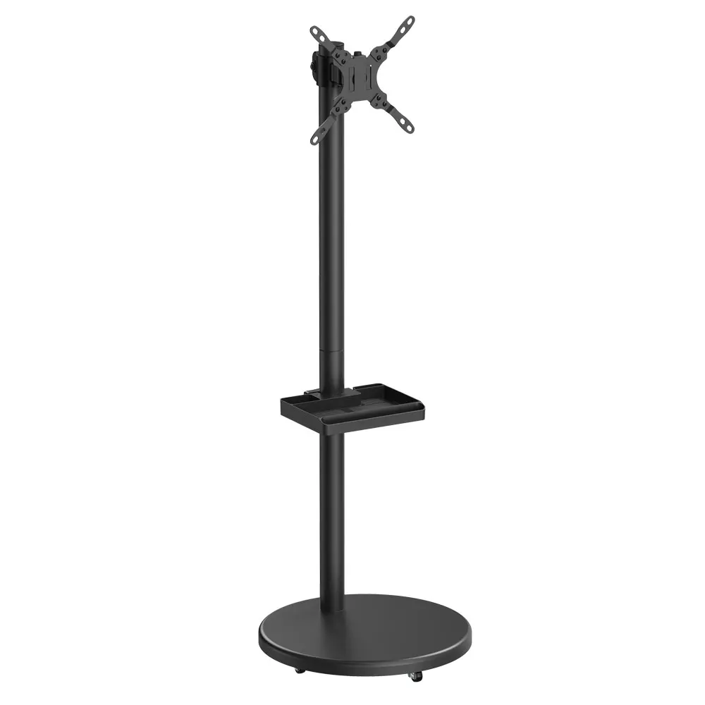 Chloe (โคล-เอ้) Matte Black ขาตั้งทีวี 17"-43" ดีไซน์เก๋ พร้อมล้อเลื่อน VESA 75x75 to 200x200 (mm)., Weight Capacity 15 Kg.