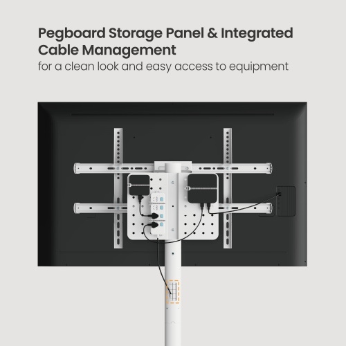 "Stand by You XL" (Matte Black) ขาตั้งทีวี 37-86 นิ้ว Heavy-Duty Mobile TV Floor Stand with shelve, Max VESA 600x400mm., Weight Capacity 50 Kg.(*ไม่รวมจอ)