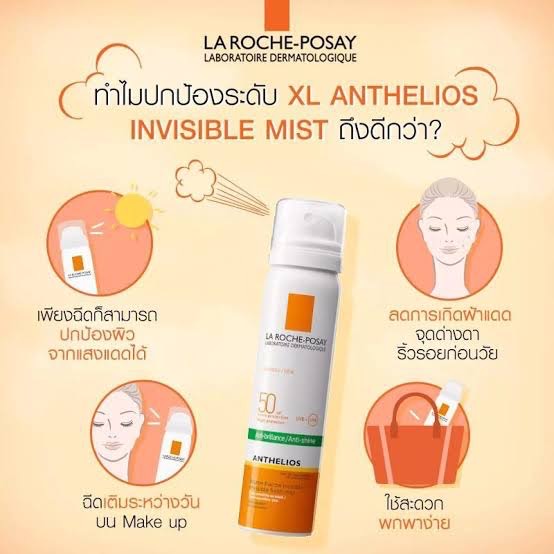 สเปรย์กันแดด La Roche-Posay Anthelios Invisible Fresh Mist Anti-Shine SPF50 ขนาด 75ml.
