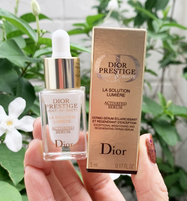 Dior Prestige Light-in-White La Solution Lumière Activated Serum 5ml. เซรั่มกุหลาบขาว ช่วยให้ผิวกระจ่างใส