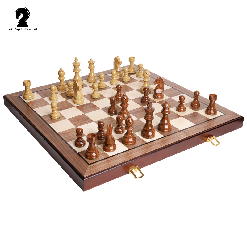 ชุดหมากรุกสากลไม้ German Knight Staunton Wooden Chess Set 3