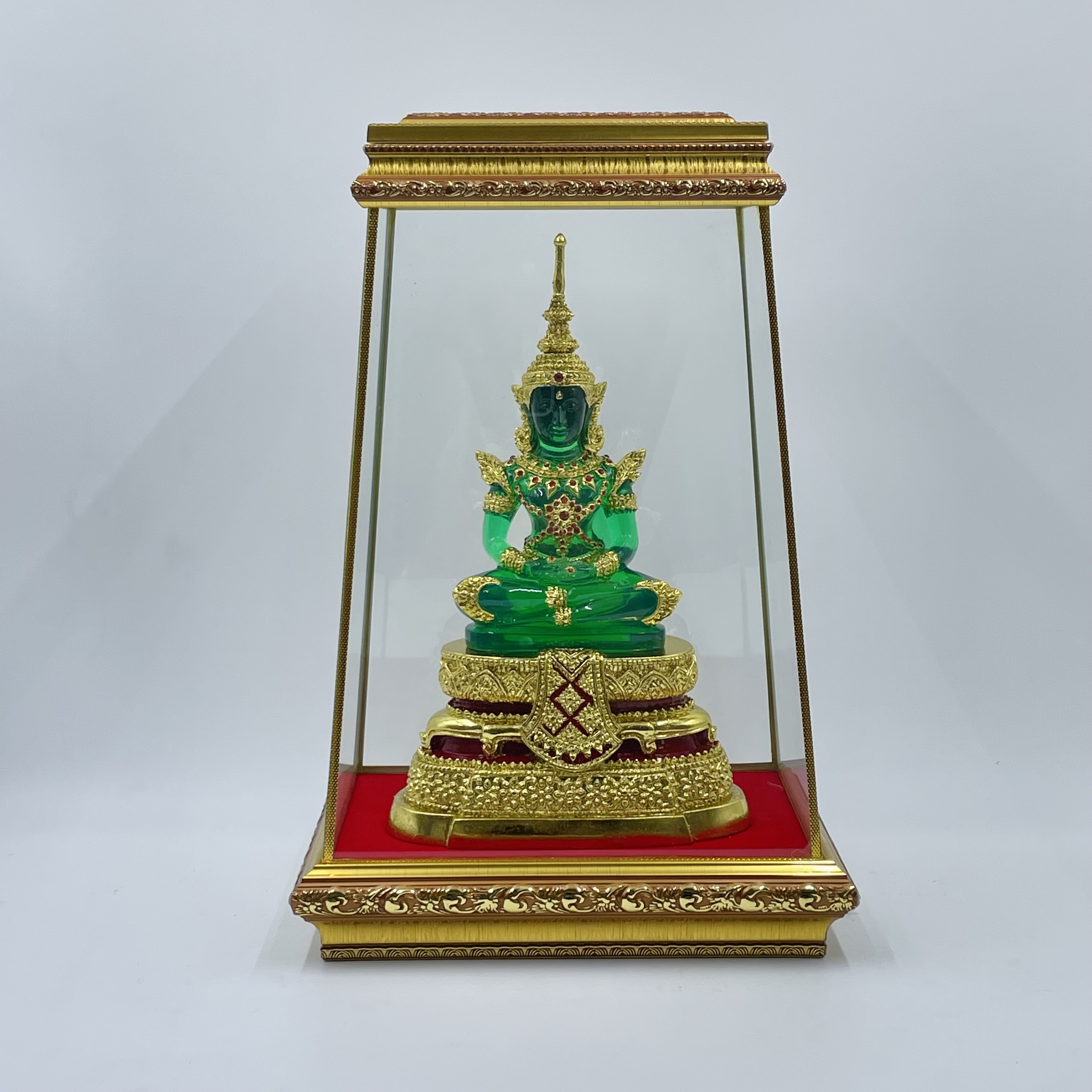 พระแก้วมรกต 5 นิ้ว ฤดูร้อน สีเขียวมรกต พร้อมกรอบ