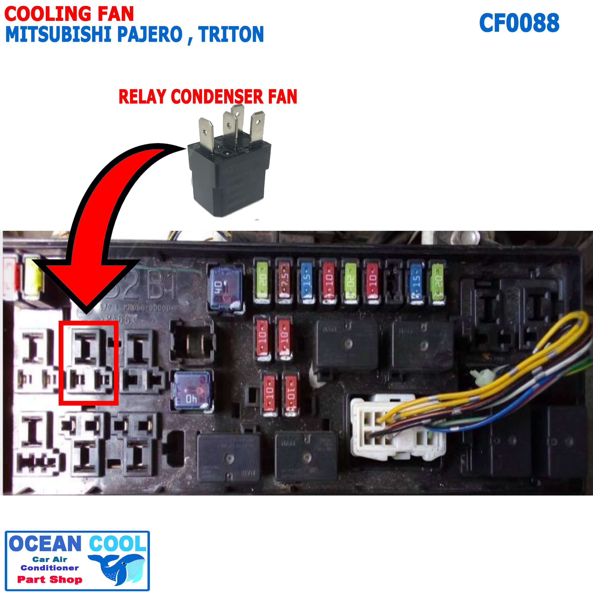 พัดลม ระบายความร้อน มิตซูบิชิ ไทรทัน ปาเจโร่ 2005 - 2016 CF0088 Motor Cooling Fan For Mitsubishi Triton PAJERO SPORT 10 นิ้ว 5ใบ 12v มอเตอร์ พัดลม พร้อมโครง 2006 2007 2008 2009 2010 2011 2012 2013 2014 2015 พัดลมไฟฟ้า