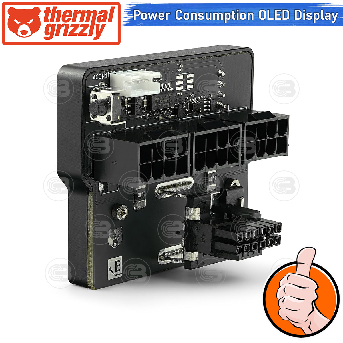[CoolBlasterThai] Thermal Grizzly WireView (WVP38H1R) 1x12VHPWR to 3x8Pin PCIe Reversed GPU Power Consumption OLED Displ