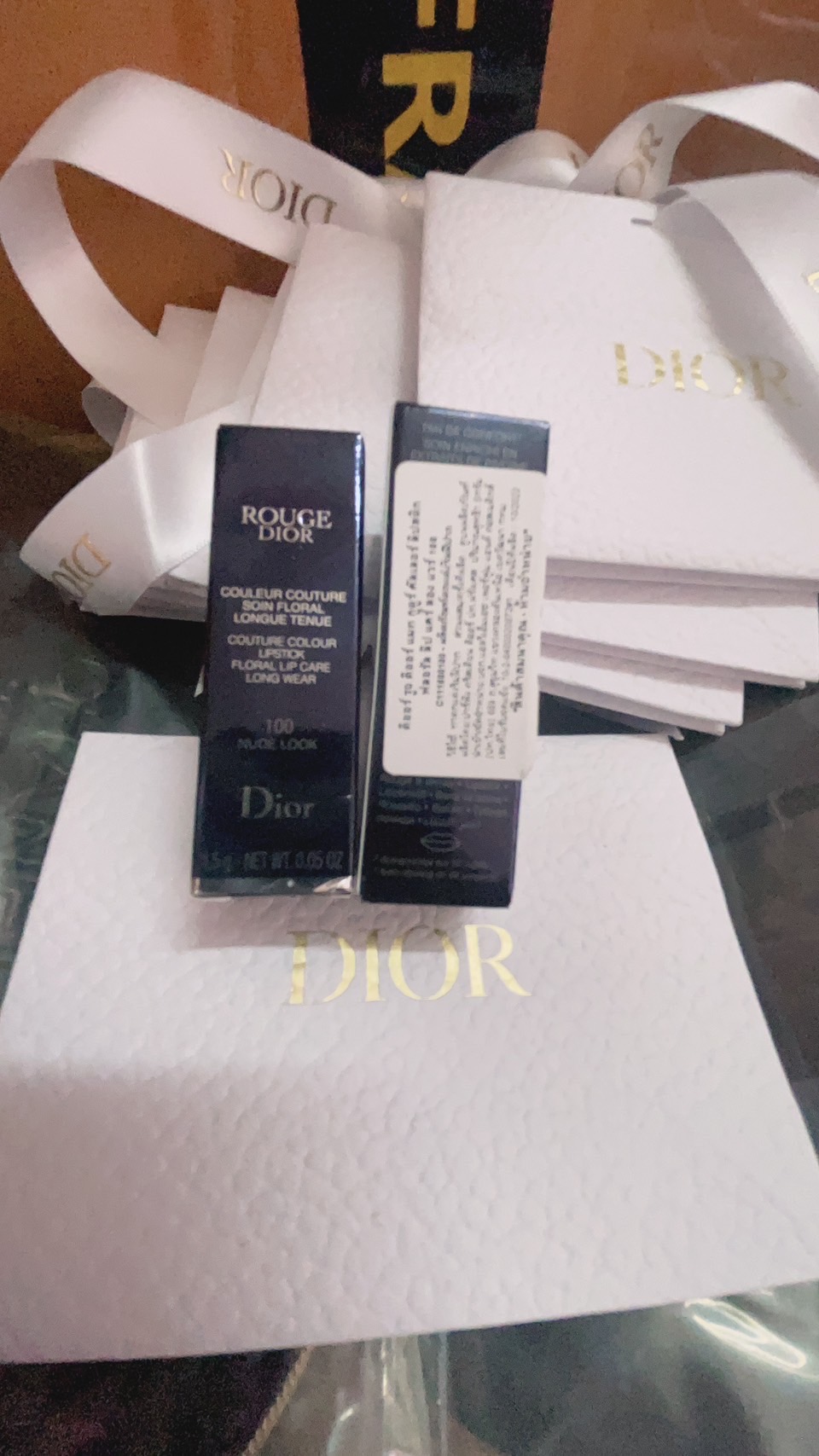 ลิปดิออร์ Rouge Dior couture color lipstick 1.5g สี #100 NudeLook (ขนาดทดลอง) พร้อมถุงกระดาษ