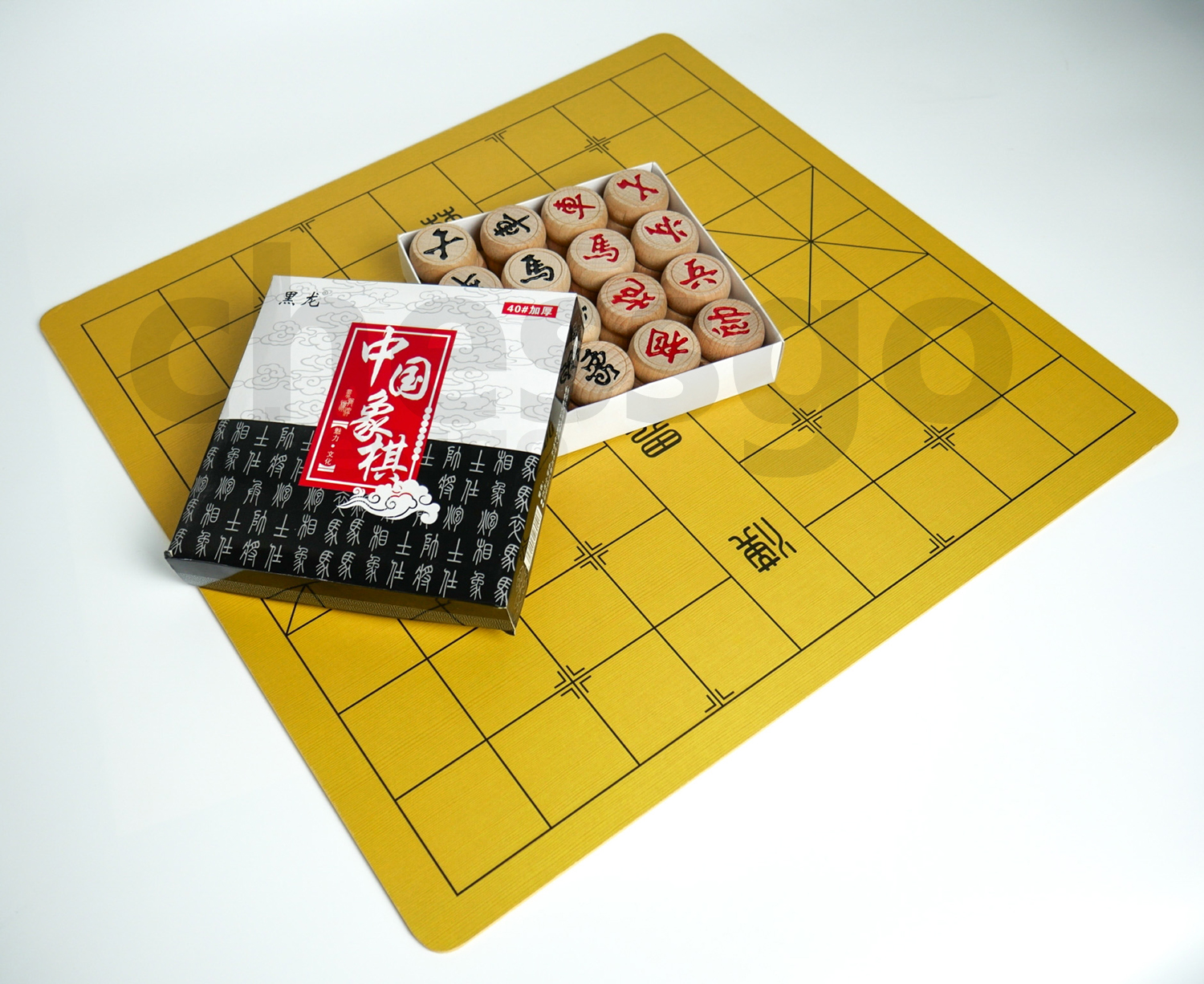 ชุดหมากรุกจีน(กระดานไม้บาง+ตัวไม้บีช#40)