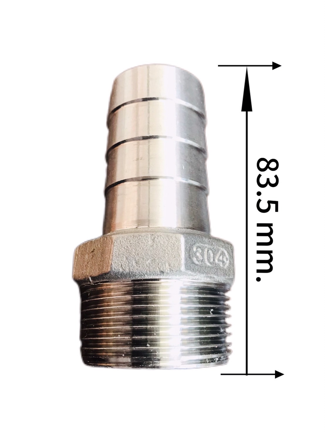ข้อต่อตรงหางไหล 1 1/4 นิ้ว สแตนเลส 304 เกลียวนอก #12575