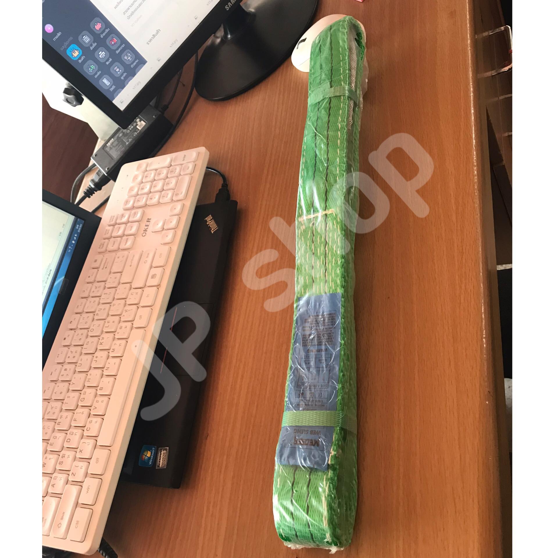 สายพานยกของขนาด 2 เมตร สีเขียว หนา ทนทาน แข็งแรง สายสลิง ยกรถเครน สายยกของ อุปกรณ์ยกของหนักสลิงแบนแขวน สายลาก กว้าง 2 นิ้ว ยาว 2 เมตร ยกได้ 2 ตัน #002800