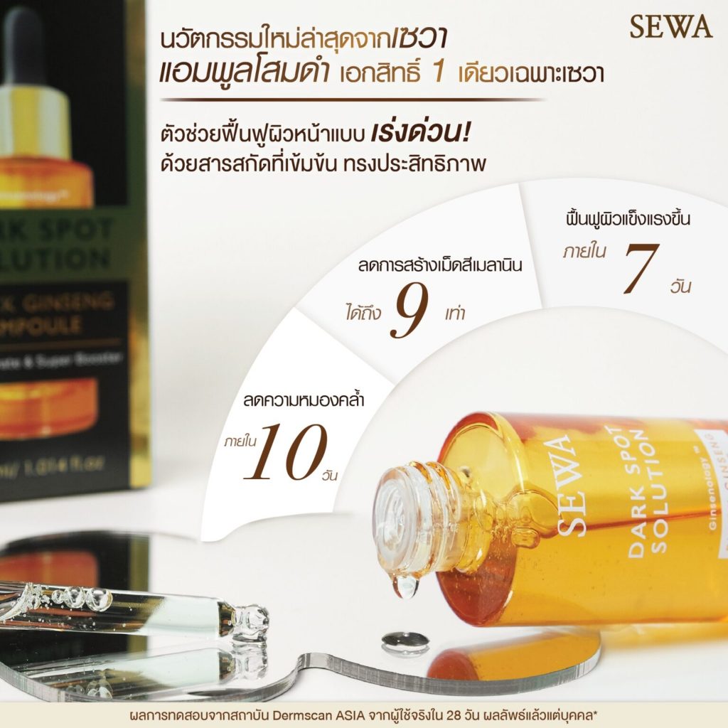 แท้พร้อมส่ง○ SEWA Black Ginseng Ampoule 30 ml เซวา เซรั่มลดจุดด่างดำ