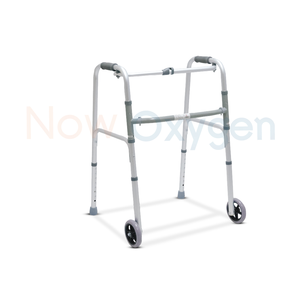 ไม้เท้าช่วยพยุง วอล์คเกอร์ (Walker) แบบ 4 ขาแบบมีล้อเลื่อน