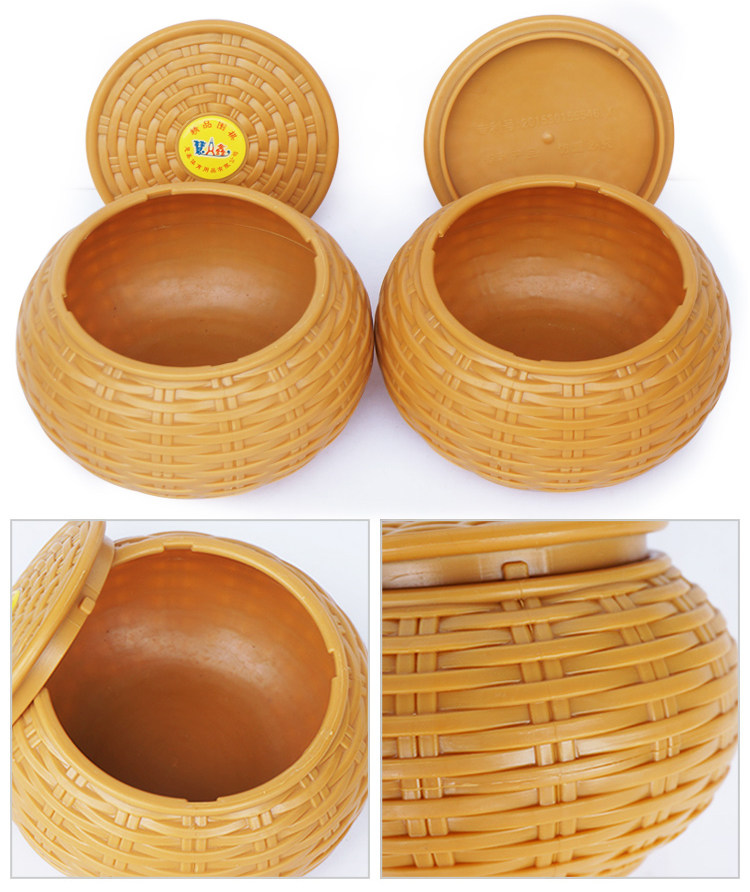 โถหมากล้อมพลาสติกลายหวาย (2ใบ)