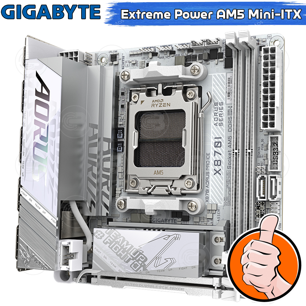 [CoolBlasterThai] GIGABYTE MAINBOARD X870I AORUS PRO ICE AMD AM5 DDR5 Mini-iTX ประกัน 3 ปี