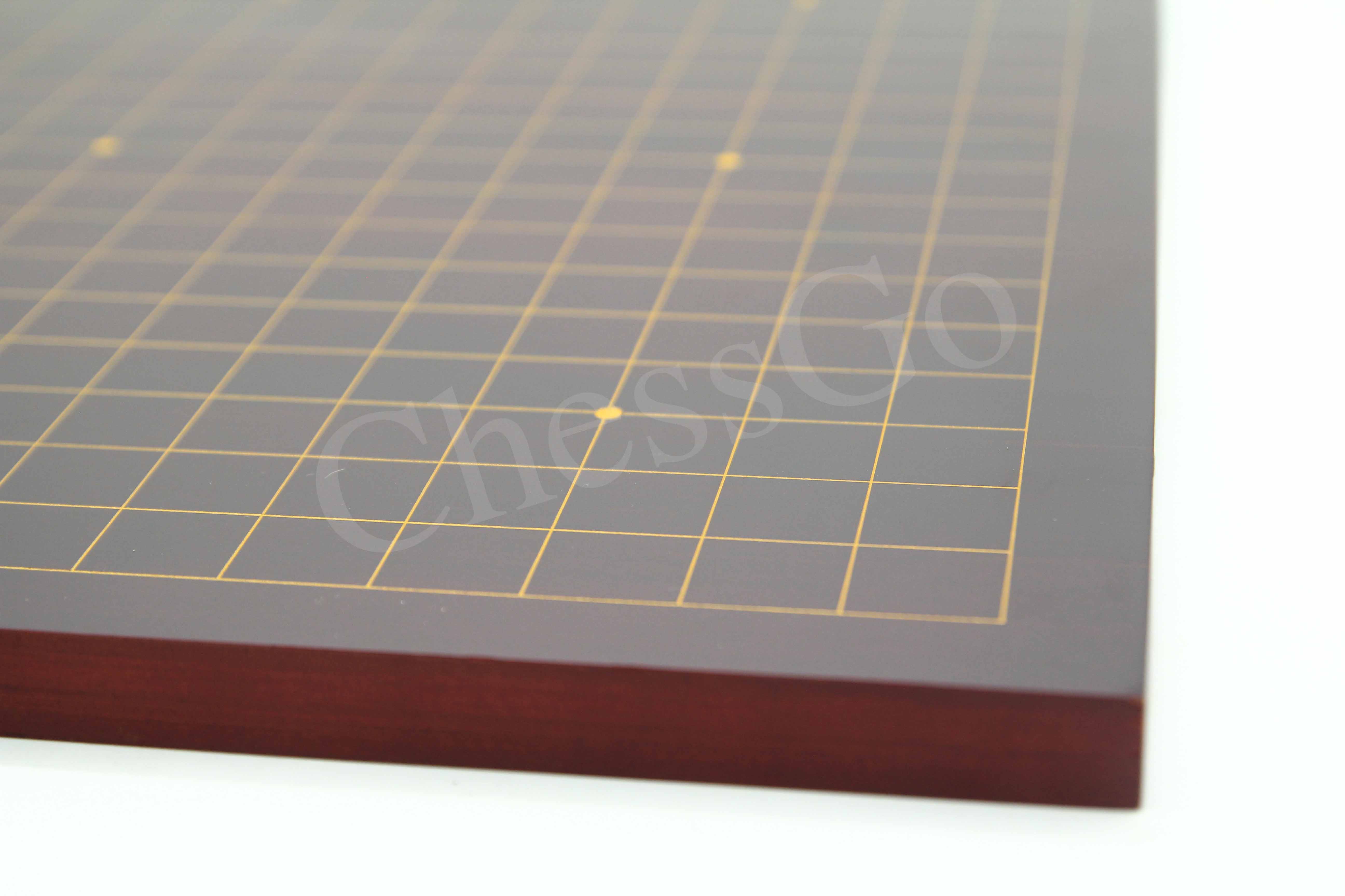 กระดานหมากล้อมไม้หนา19เส้น(สีไม้จันทร์แดง)