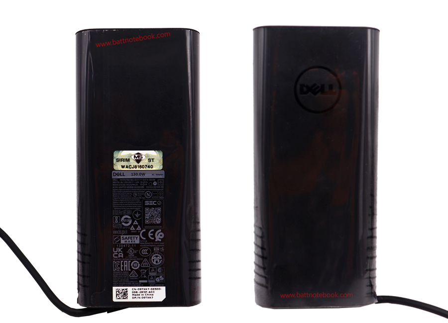 Adapter Dell Inspiron 7590 130W หัวเล็ก 6TTY6 แท้ศูนย์ Dell สายชาร์จ โน๊ตบุ๊ค Dell Inspiron 7590 ตรงรุ่น ตรงสเปก รับประกันศูนย์ Dell Thailand ราคาถูก