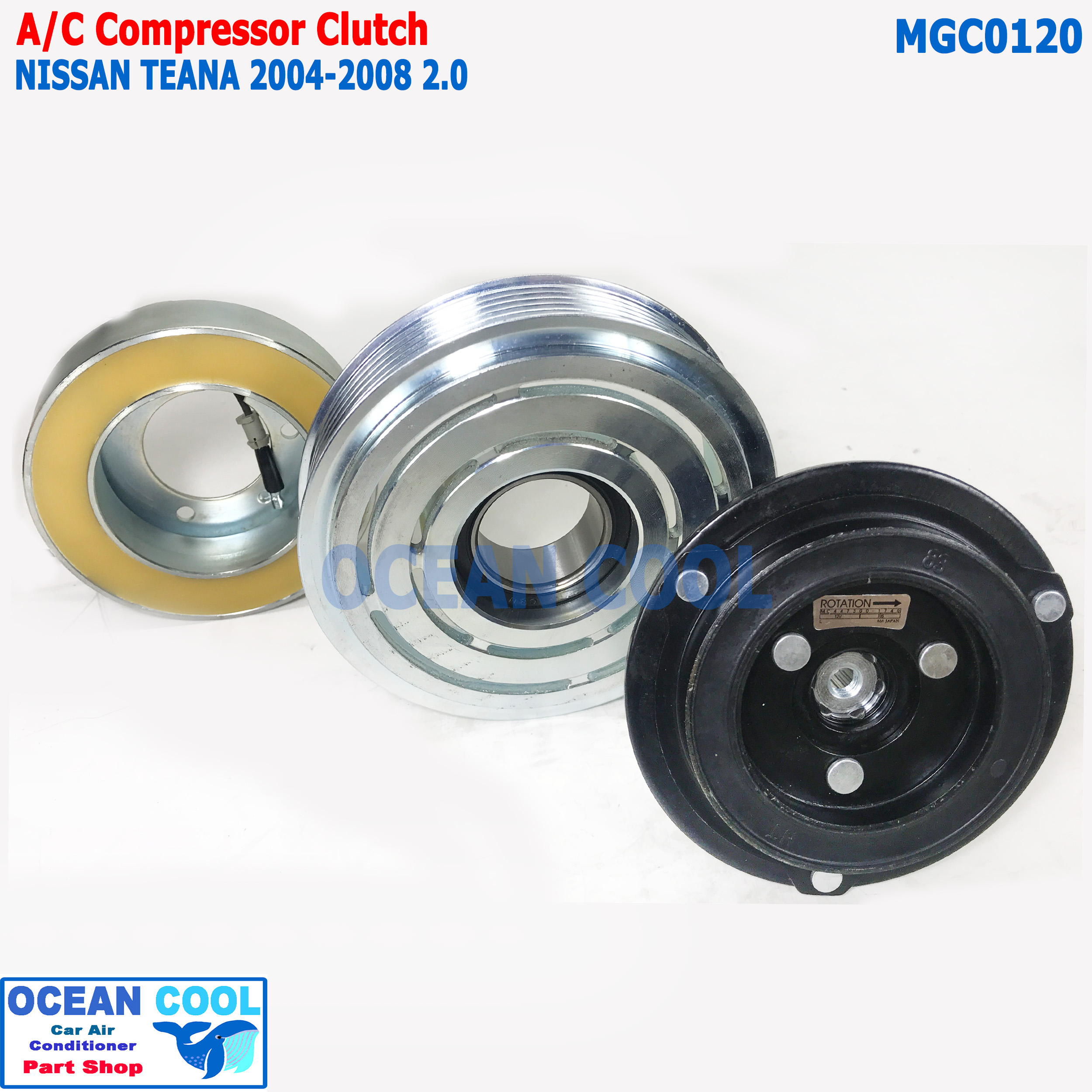 คลัชคอมแอร์ นิสสัน เทียน่า 2004 - 2008 เครื่อง 2.0 MGC0120 AC Compressor Clutch Nissan TEANA หน้าคลัชคอมแอร์ ครัชคอมแอร์ หน้าครัชคอมแอร์ นิตสัน เทียร์น่า