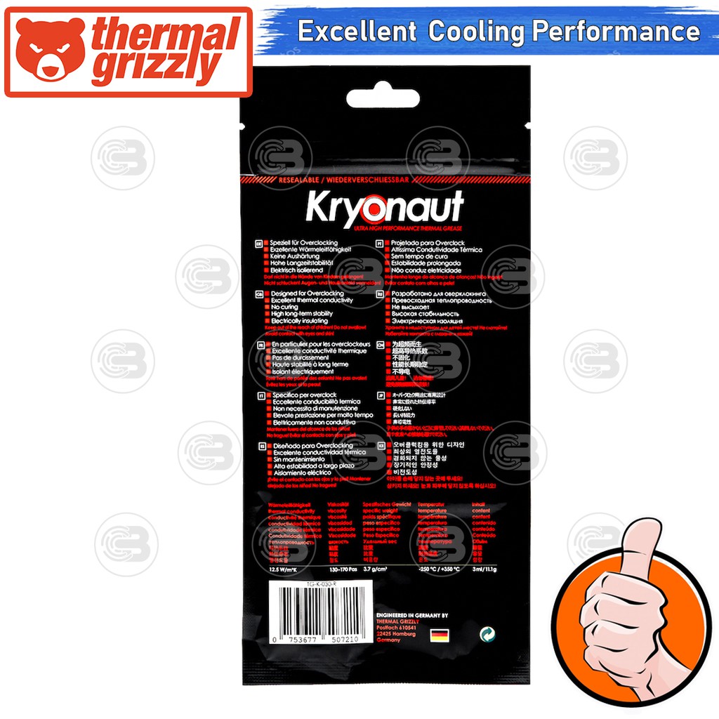 [CoolBlasterThai] Thermal Grizzly Kryonaut 11.1g.Thermal compound