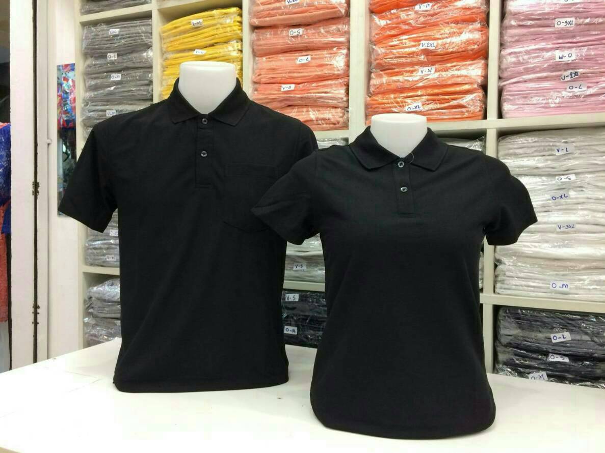 PLG POLO เสื้อโปโล เสื้อทีม เสื้อคอปก ยูนิฟอร์ม สีดำล้วน