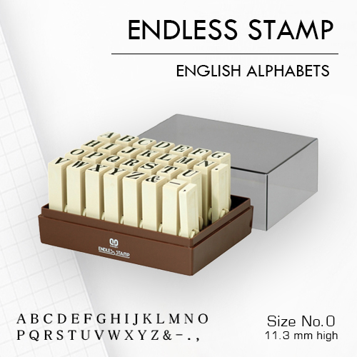 SANBY ตรายางประกอบได้ ชุดอักษรอังกฤษ 30 ตัว #0 (ขนาดอักษร 11.3 มม.) ENDLESS STAMP Size No.0 (EN-E0)