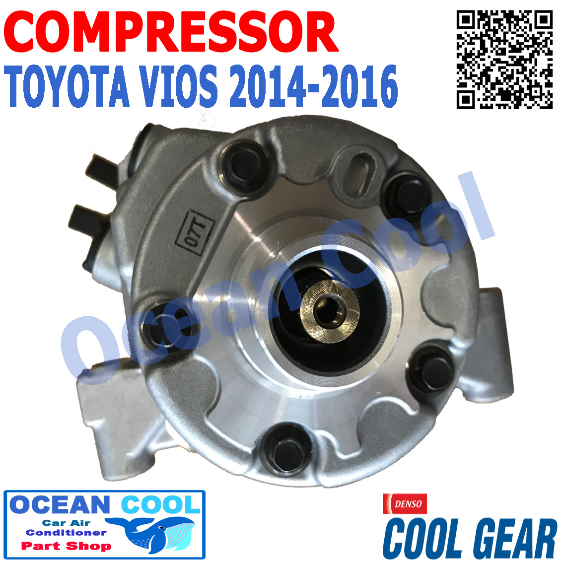 คอมเพรสเซอร์ วีออส 2014 - 2016 10SE13C COM0052 COOL GEAR รหัส XI437230-00704W compressor TOYOTA VIOS คอมแอร์รถยนต์ คอม แอร์ คอมเพลสเซอร์ โตโยต้า วีอ๊อส พ.ศ. 2557 ถึง 2560 อะไหล่ แอร์ รถยนต์