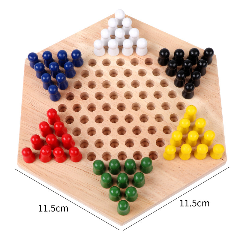 หมากฮอสจีนไม้ Chinese Checkers (ไม้ยางพารา)