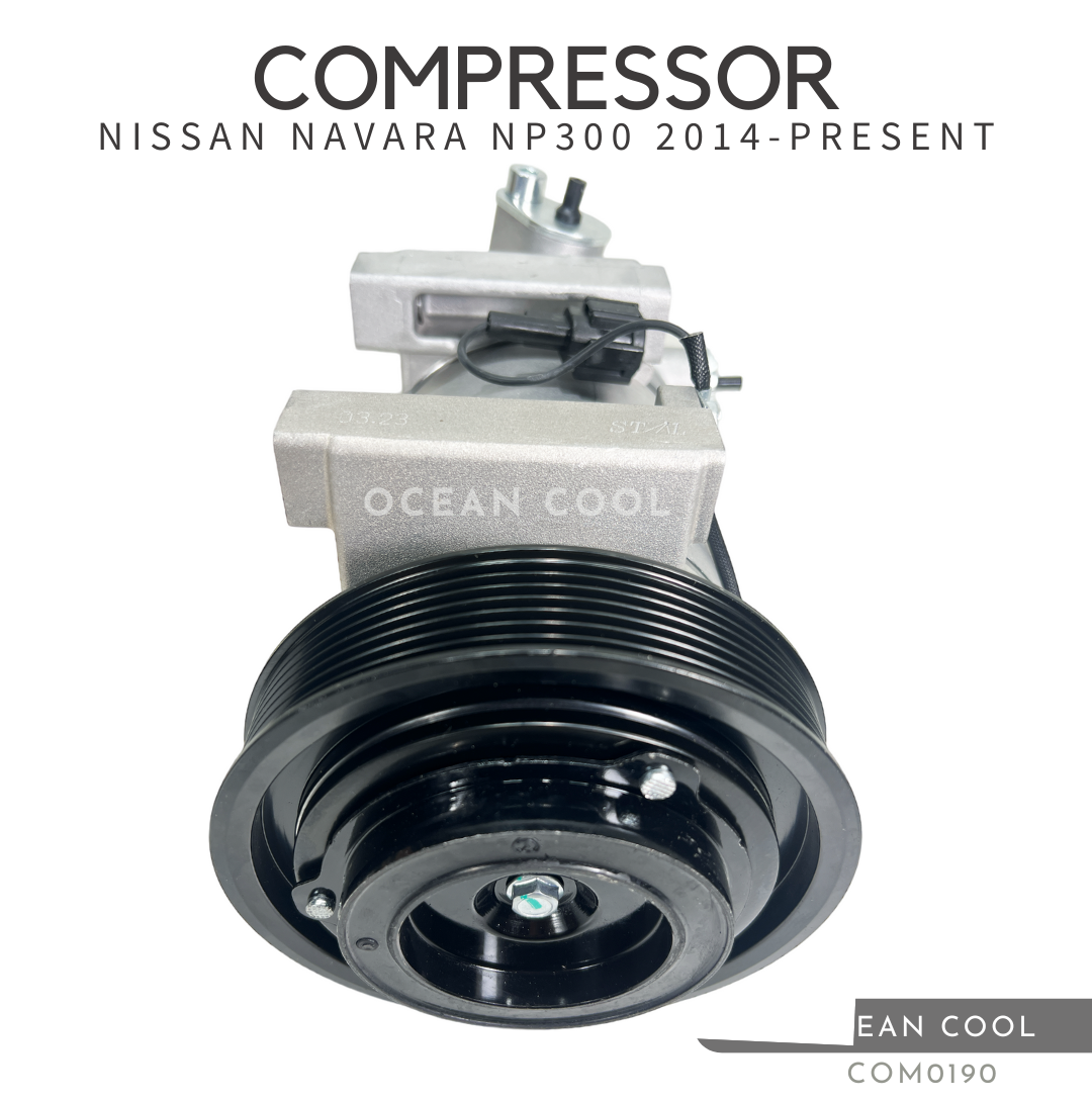 คอมเพรสเซอร์ นิสสัน นาวาร่า NP300 2014 - ปัจจุบัน COM0190 COMPRESSOR NISSAN NAVARA NP300 ’14 - PRESENT นิสสัน บิ๊กเอ็ม ฟรอนเทีย นาวาร่า เอ็นพี300