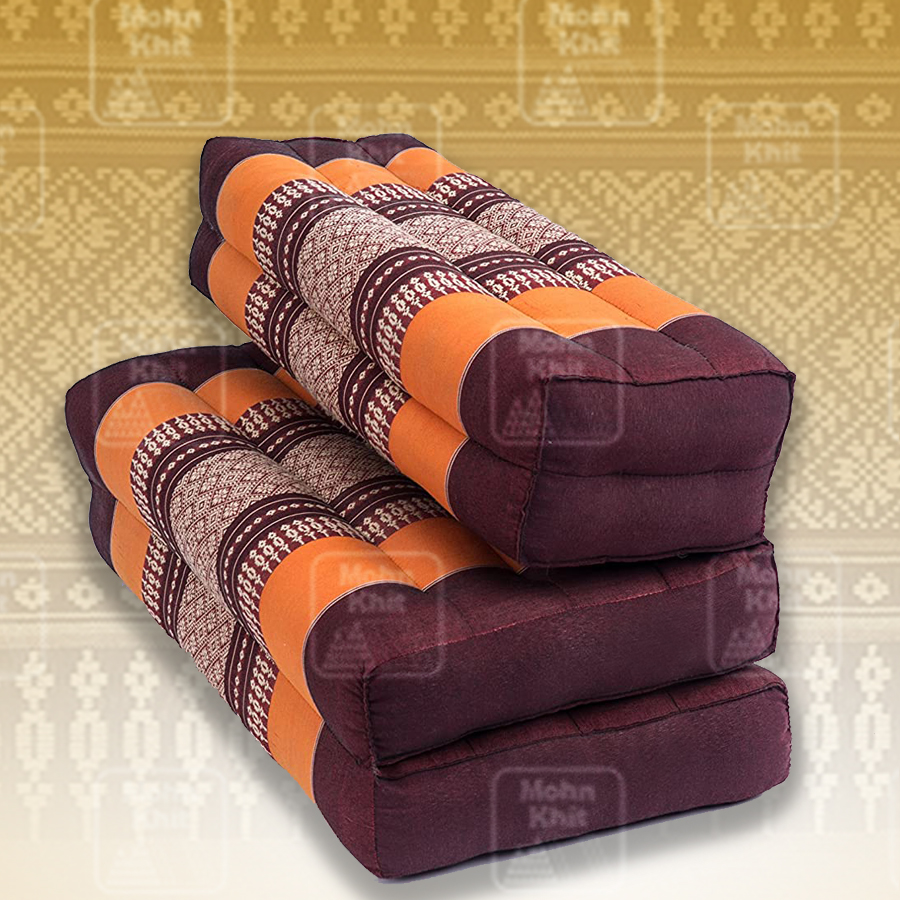 เบาะหมอนขิด 3 พับ,เบาะนั่งสมาธิพับได้ 54x76x12cm //Foldable Meditation Floor Seat 2 in 1 Set Meditation Pillow
