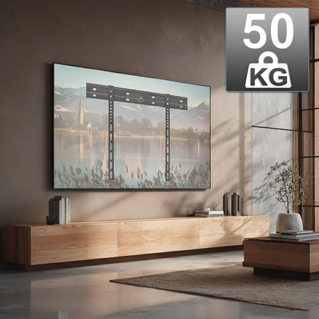 Zeno HF60 ขาแขวนทีวี 40"-80" แบบ Ultra-Slim Fixed TV Wall Mounts, Max VESA 600x400 mm., Weight Capacity 50 kg.