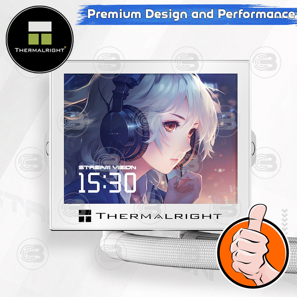 [CoolBlasterThai] Thermalright Stream Vision 360 WHITE 3.5-Inch Screen AIO Liquid CPU Cooler (AM5/LGA1851 Ready) ประกัน 5 ปี