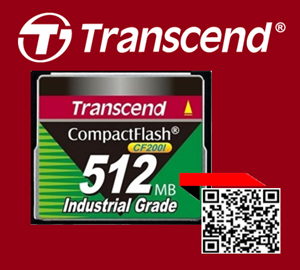 TransCend, Compact Flash Card, CF Card,512Mb,CF200i,Industrial Grade,Industrial Temp,TS512MCF200I