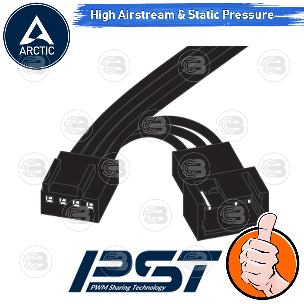 [CoolBlasterThai] ARCTIC BioniX P120 Black-White Pressure-optimised with PWM PST(size 120 mm.) PC Fan Case ประกัน 10 ปี