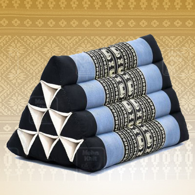 หมอนสามเหลี่ยม 10 ช่อง50x28x30Cm Tri-angle kapok 100%Traditional Floor Cushions 10 holes.