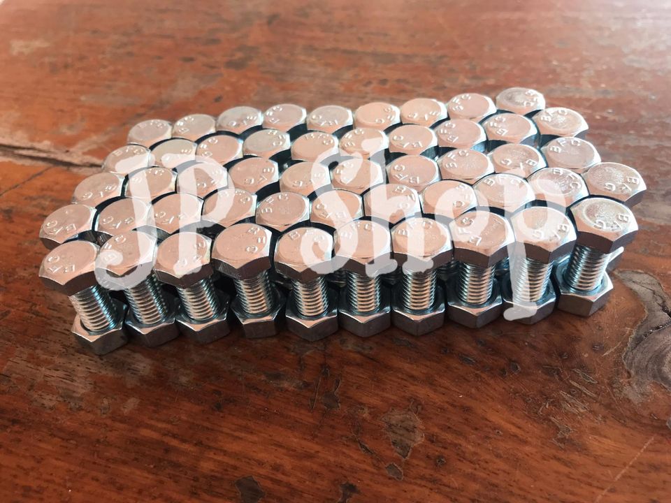 สกรูมิลเหลี่ยมขาว M8 x 20