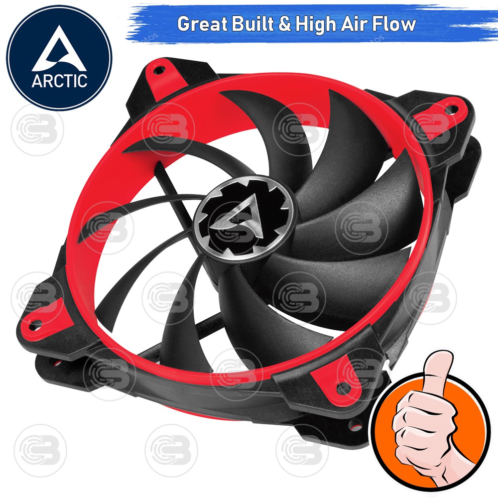 [CoolBlasterThai] ARCTIC BioniX F120 Red Gaming Fan with PWM PST (size 120 mm.) PC Fan Case ประกัน 10 ปี