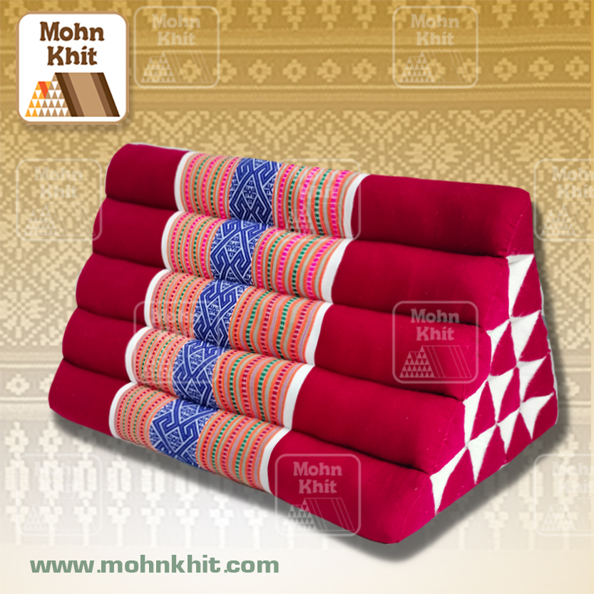 หมอนสามเหลี่ยมโบราณ ขนาด15ช่องเดี่ยวฝ้ายแท้ 70x40x40 cm //Ancient Pillow Thai progenitor rows kapok 100%Traditional Floor Cushion.