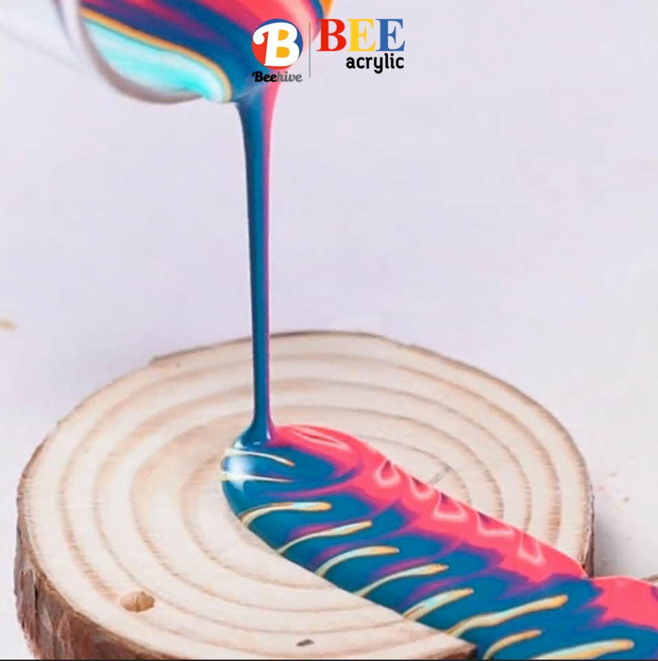 ชุดสีน้ำ สีอะคริลิค 10 มล. 7 ขวด BEE กันน้ำ สีด้าน Acrylic Color