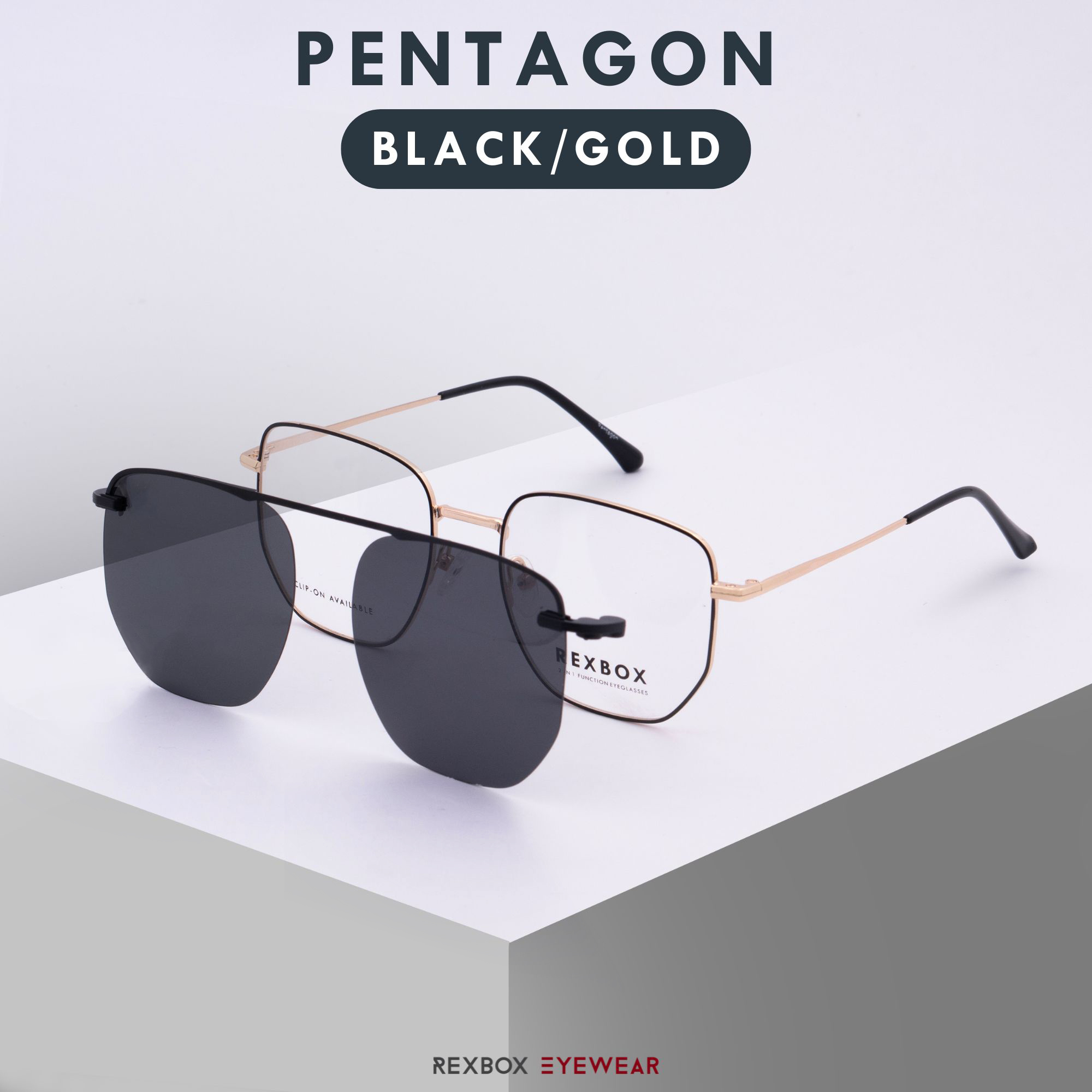 Pentagon ทรงห้าเหลี่ยม (สีดำทอง) C2
