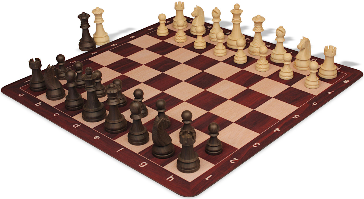 ชุดหมากรุกสากล German Knight Series Chess Set - Euro Wood Grain