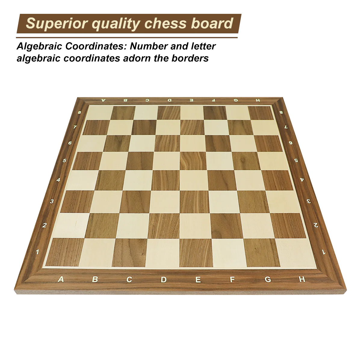 21" Walnut & Maple Wooden Chess Board กระดานหมากรุกสากลไม้Walnut