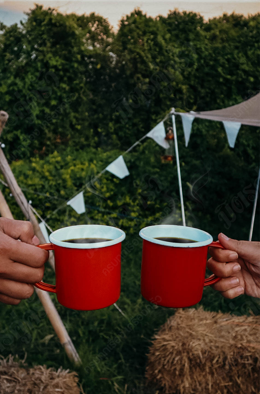 แก้วน้ำหูเคลือบ ขนาด 9 ซม. - ตรากระต่าย