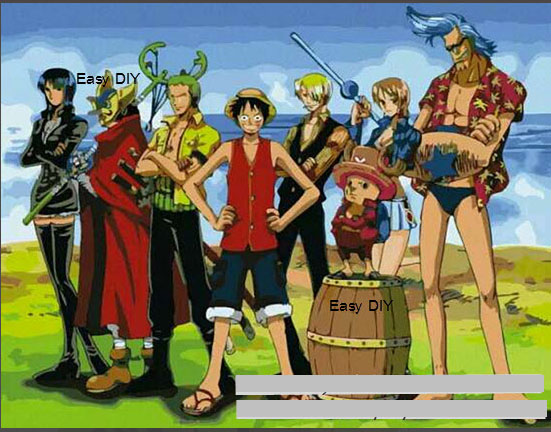 อุปกรณ์งานฝีมือ diy ครอสติสคริสตัลรูปการ์ตูนวันพีช one piece 2