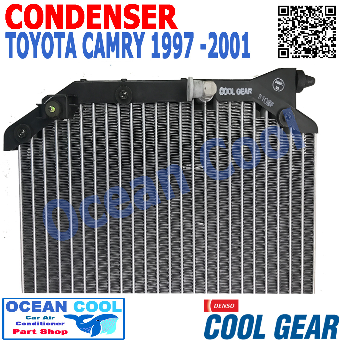 แผงแอร์ โตโยต้า แคมรี่ 1997 - 2002 รหัสสินค้า TG446700-84404W DENSO COOL GEAR CD0053 CONDENSER TOYOTA CAMRY 1997 1998 1999 2000 2001 2002 คัมรี่ แคมรี่ คัมรี รังผึ้งแอร์ แผงรังผึ้ง แผงคอยล์ร้อน คอนเดนเซอร์ อะไหล่ แอร์ รถยนต์