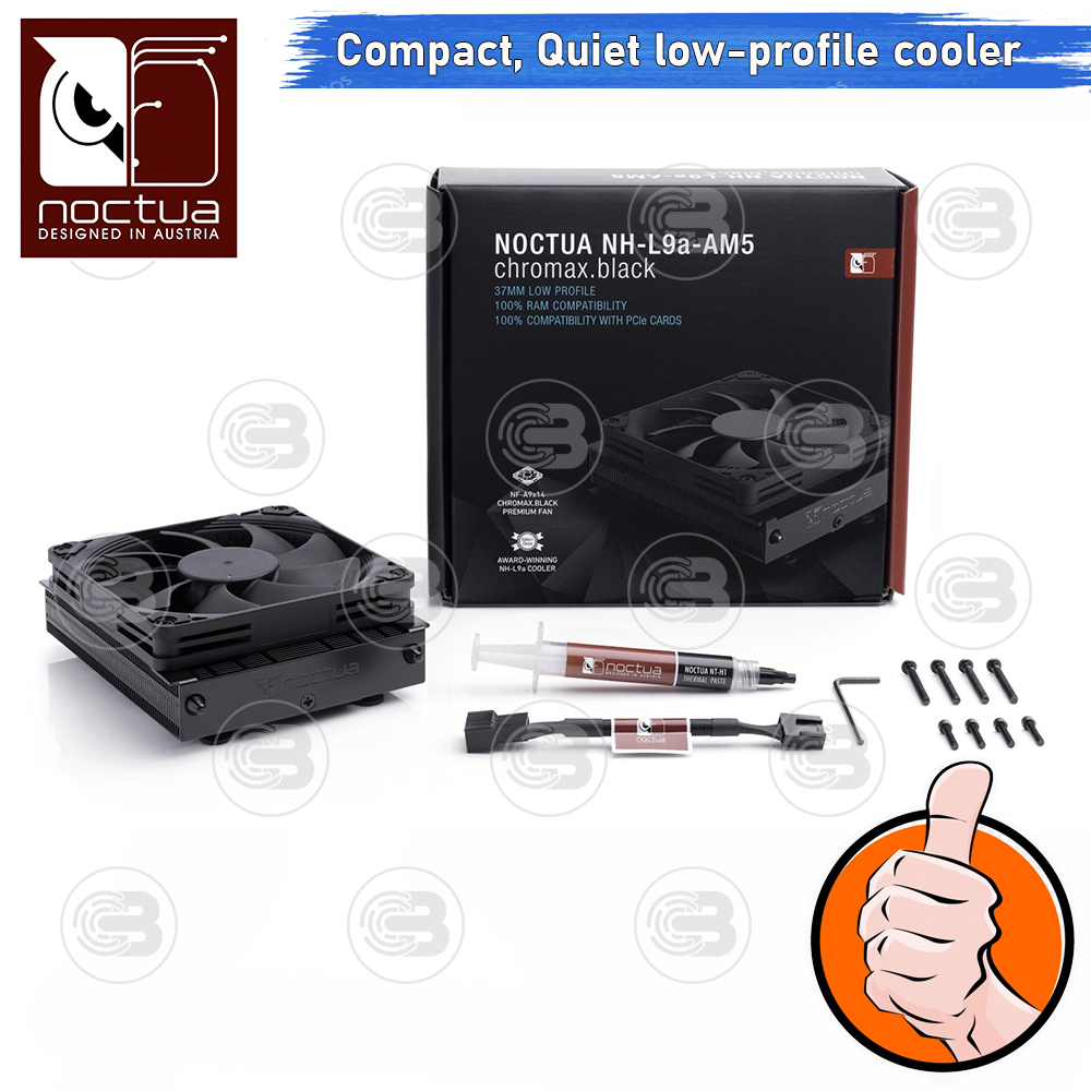 [CoolBlasterThai] Noctua NH-L9a-AM5 Chromax.Black Quiet Low-porfile CPU Cooler (AM5) ประกัน 6 ปี