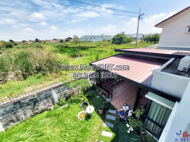 ขายบ้านเดี่ยวหลังริม ใกล้สวนสาธารณะ ย่าน รังสิต คลอง3 บึงยี่โถ ธัญบุรี ปทุมธานี : ม.บ้านฟ้ากรีนพาร์ค รังสิต-คลอง3 : 2 ชั้น 56.8 ตร.วา