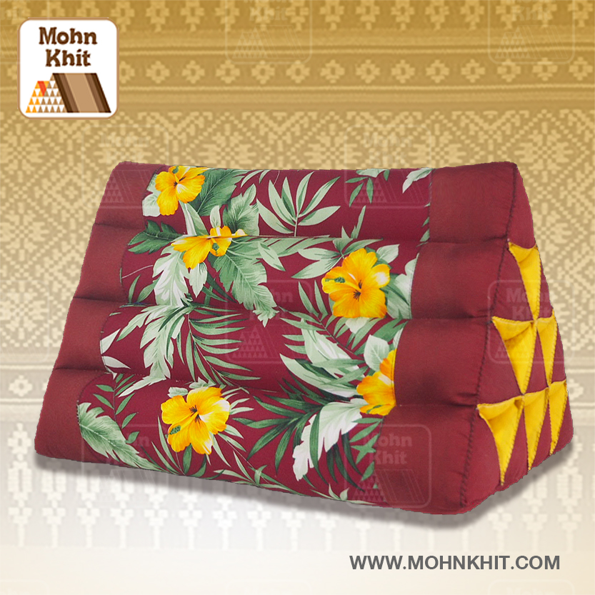 หมอนสามเหลี่ยม10ช่อง 50x28x30Cm.Decorate design Triangle kapok Traditional Floor Cushions 10 holes.