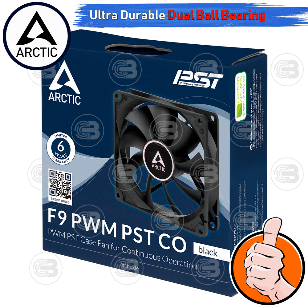 [CoolBlasterThai] ARCTIC F9 PWM PST CO BLACK (size 92 mm.) PC Fan Case ประกัน 6 ปี