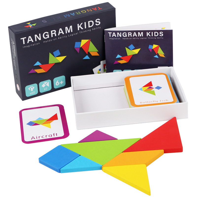แทนแกรม Tangram Kids (ชุดไม้+การ์ด60ใบ)