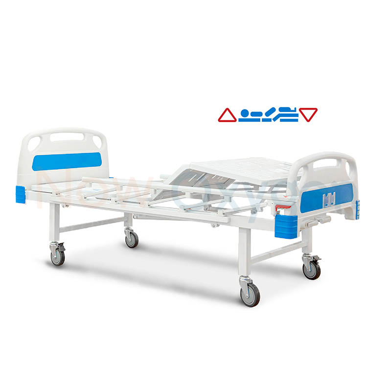เตียงผู้ป่วย 2 ฟังก์ชั่น แบบมือหมุน (Manual) ปรับพนังพิงหลัง และปรับงอเข่า (ปรับความสูง-ต่ำไม่ได้) รับประกันศูนย์ไทย 6 ปี